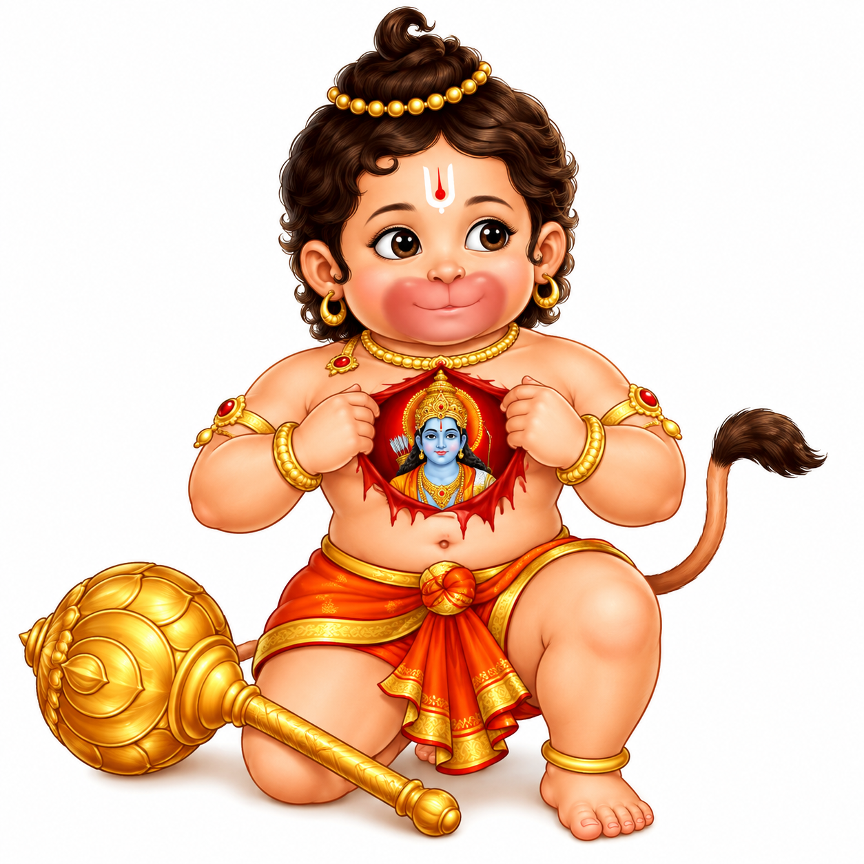 हृदयमा श्रीराम बोकेका बाल हनुमान