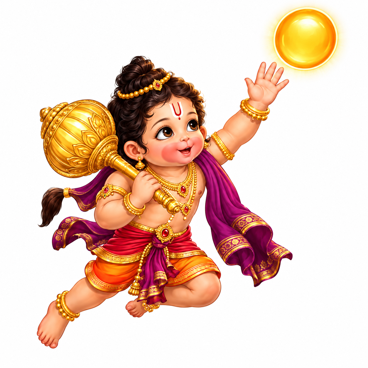 सूर्य आकृतिसहित बाल हनुमान