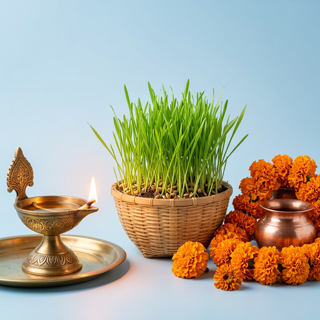 दशैं शुभकामना कार्ड — जमरा र दियो