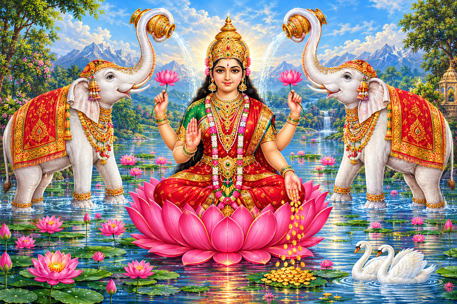 Goddess Lakshmi & Gaja Lakshmi