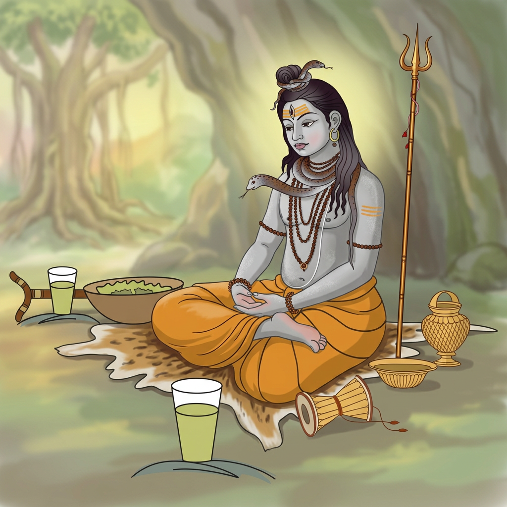 वनमा ध्यान गर्दै महादेव